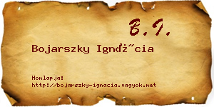 Bojarszky Ignácia névjegykártya